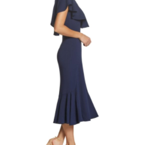 NWT Dress the Population Blue Raquel Trumpet Dress - Size S - Picture 2 of 3